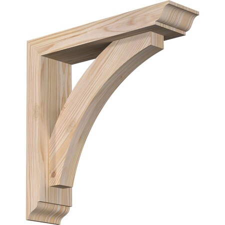 Thorton Traditional Smooth Bracket W/ Offset Brace, Douglas Fir, 3 1/2W X 14D X 14H